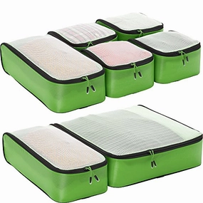 eBags Ultralight Travel Packing Cubes - Lightweight - Ultimate Packer Organizers - 7pc Set - (Green)
