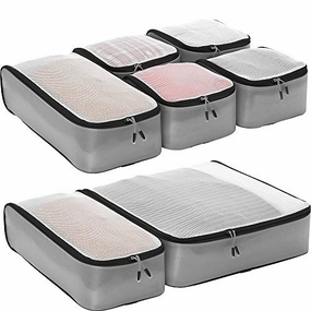 eBags Ultralight Travel Packing Cubes - Lightweight - Ultimate Packer Organizers - 7pc Set - (Grey)