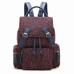 ECOSUSI Women Backpack College Travel Rucksack Vintage Casual Daypack with Drawstring for Teen