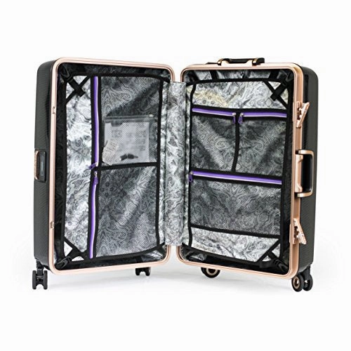 Enkloze X1 Weight Watcher Suitcase Zipperless Self Weighing Carbon Black/Rose Gold TSA Approved 100% PC Carbon (25")