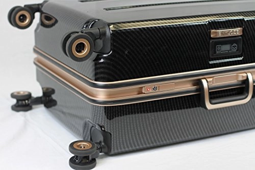 Enkloze X1 Weight Watcher Suitcase Zipperless Self Weighing Carbon Black/Rose Gold TSA Approved 100% PC Carbon (25")