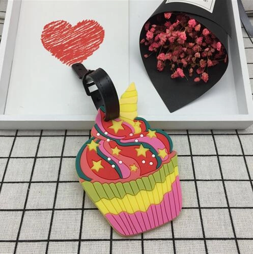 Etya Luggage Tag Silicone Cartoon Cute Fruits Food Beach Style Suitcase Tags Name Address Holder