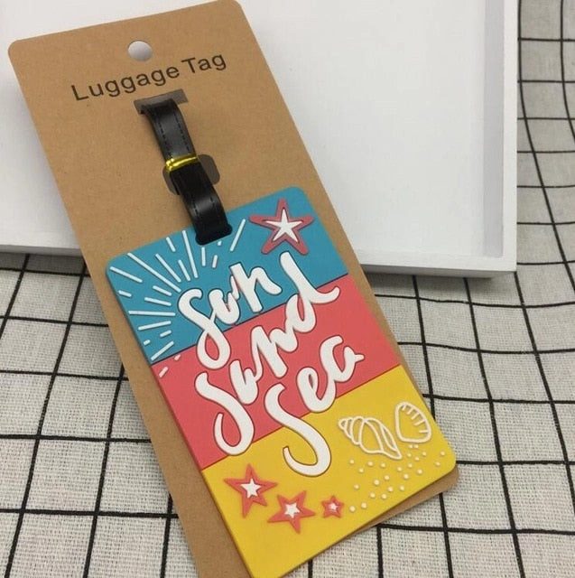 Etya Luggage Tag Silicone Cartoon Cute Fruits Food Beach Style Suitcase Tags Name Address Holder