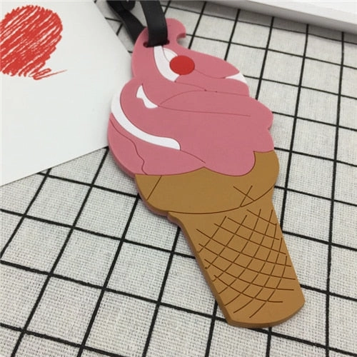 Etya Luggage Tag Silicone Cartoon Cute Fruits Food Beach Style Suitcase Tags Name Address Holder