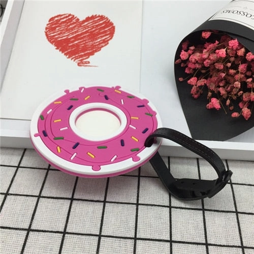 Etya Luggage Tag Silicone Cartoon Cute Fruits Food Beach Style Suitcase Tags Name Address Holder