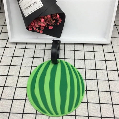 Etya Luggage Tag Silicone Cartoon Cute Fruits Food Beach Style Suitcase Tags Name Address Holder