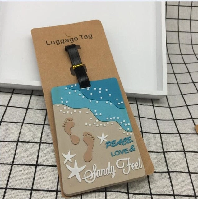 Etya Luggage Tag Silicone Cartoon Cute Fruits Food Beach Style Suitcase Tags Name Address Holder