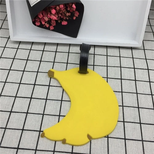 Etya Luggage Tag Silicone Cartoon Cute Fruits Food Beach Style Suitcase Tags Name Address Holder