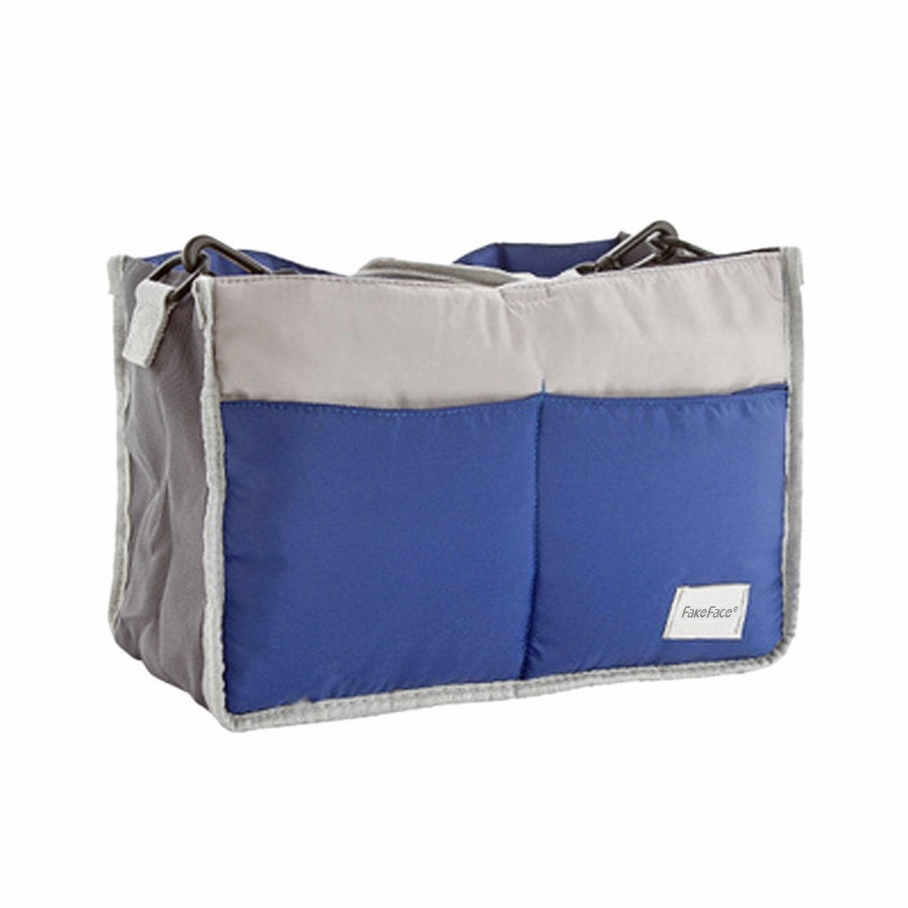 FakeFace Multi-funtional Nylon Zipper Travel Handbag Pouch / Baby Stroller Pram Pushchair Hanging Storage / Bag in Bag / Insert Organizer / Cosmetic Toiletry Bag Pocket / Makeup Bag / Tidy Bag Blue