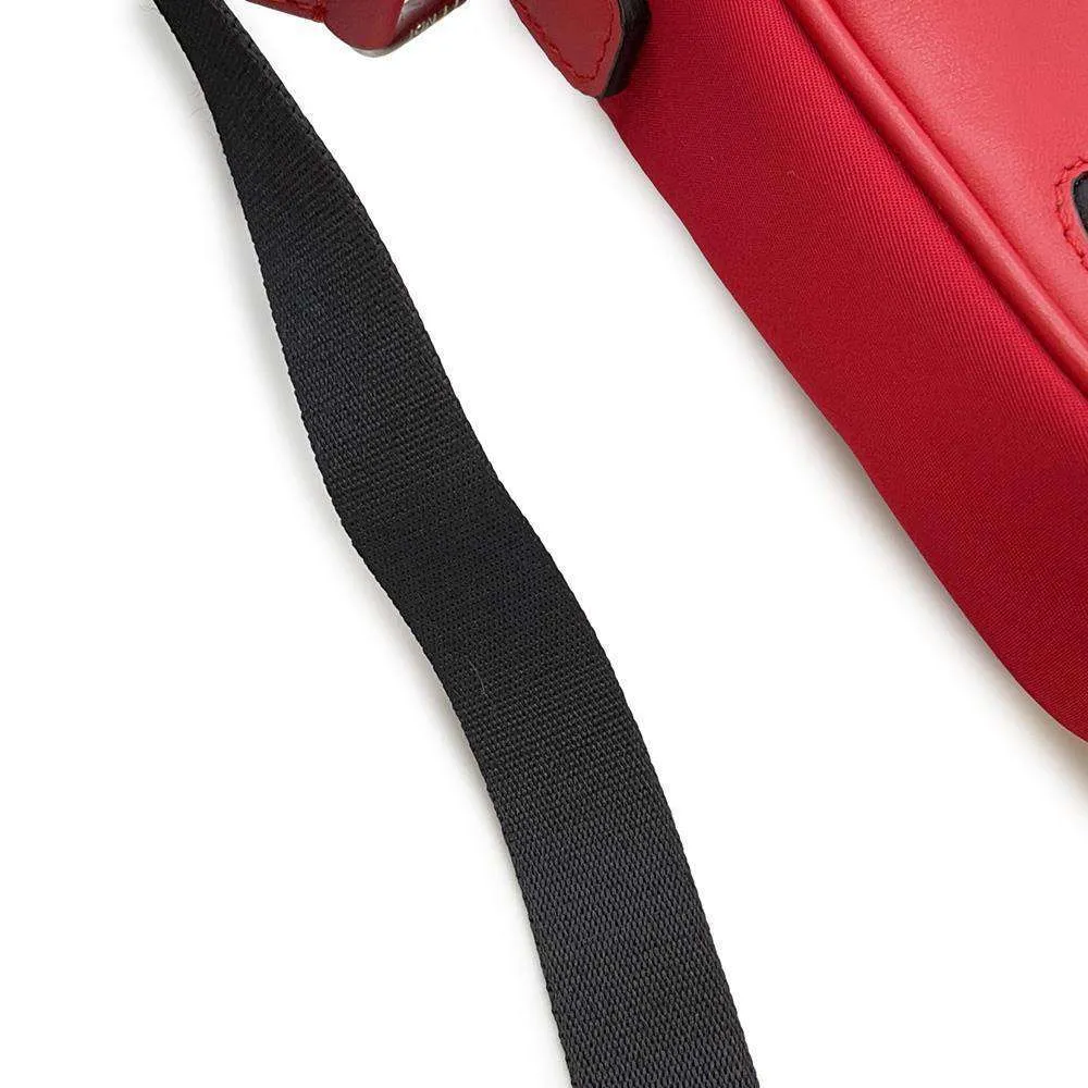 FENDI Monster Shoulder Bag Red 7VA456 Nylon Canvas