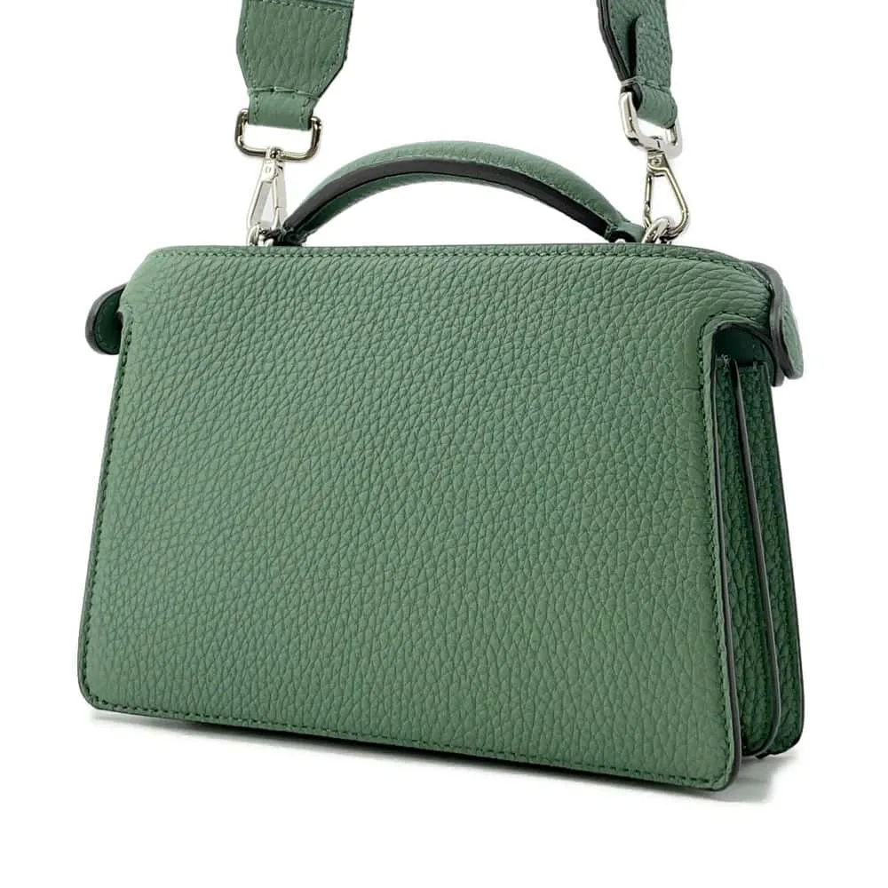 FENDI Peekaboo I.C.U. X-Cross 2WAY Shoulder Bag Green 7VA582 Leather Size Small