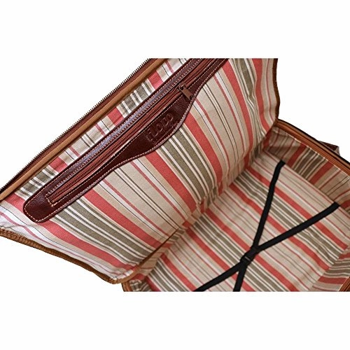Floto Luggage Venezia Handmade Trolley Wheeled Duffle, Olive/Honey Brown, Large