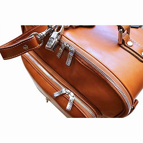 Floto Luggage Venezia Handmade Trolley Wheeled Duffle, Olive/Honey Brown, Large