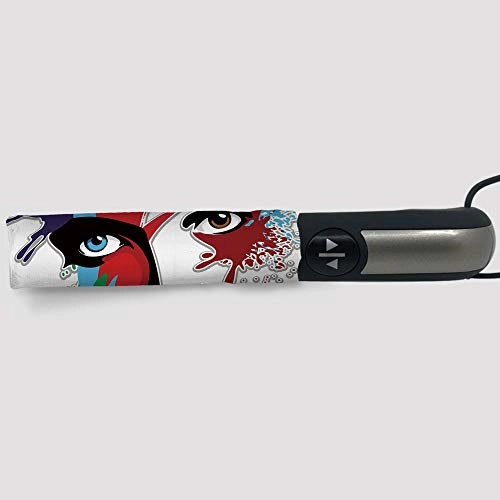 Folding Umbrella,David Bowie Decor,for Women Men Vinyl Anti-UV Lightweight 45 Inch,Bowies Eyes