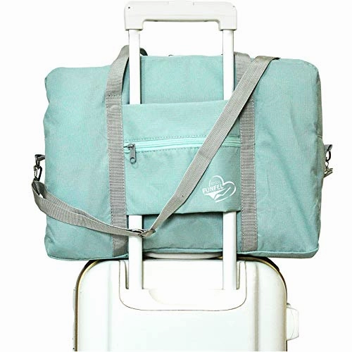 FUNFEL Travel Foldable Duffel Bag for Women & Men, Waterproof Lightweight travel Luggage bag for Sports, Gym, Vacation (-Mint Green)