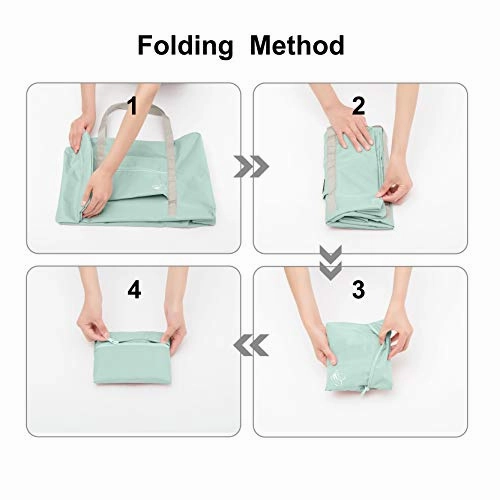 FUNFEL Travel Foldable Duffel Bag for Women & Men, Waterproof Lightweight travel Luggage bag for Sports, Gym, Vacation (-Mint Green)