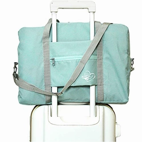 FUNFEL Travel Foldable Duffel Bag for Women & Men, Waterproof Lightweight travel Luggage bag for Sports, Gym, Vacation (-Mint Green)