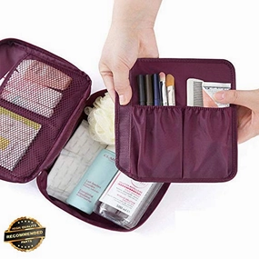 Gatton 1Portable Travel Makeup Toiletry Case Pouch Flower Print Organizer Cosmetic Bag | Style