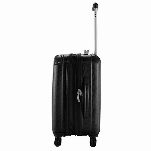 GHP 15.2"x10.4"x22.4" Black Scratch-resistant Lightweight & Durable Trolley Suitcase