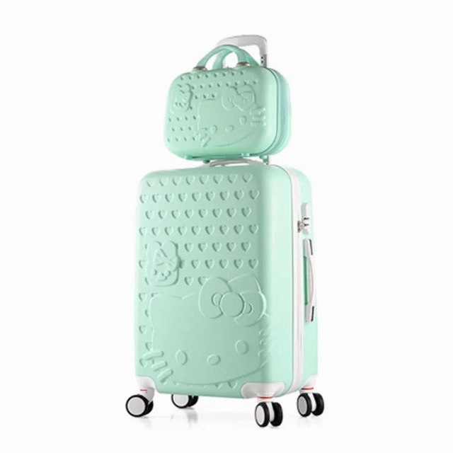 Girls Hello Kitty Suitcase Cute Luggage Set Series 20 24 Inch Child Trolley Suitcase Travel Bag