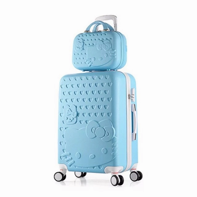 Girls Hello Kitty Suitcase Cute Luggage Set Series 20 24 Inch Child Trolley Suitcase Travel Bag