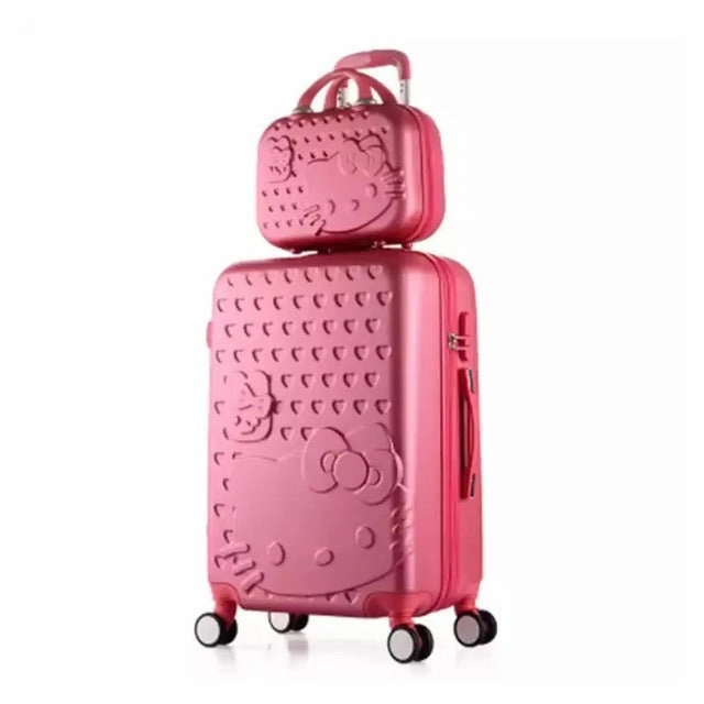 Girls Hello Kitty Suitcase Cute Luggage Set Series 20 24 Inch Child Trolley Suitcase Travel Bag