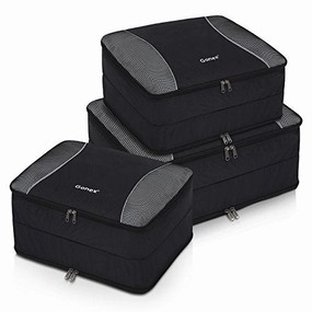 Gonex Large Packing Cubes, Double Sided Travel Suitcase Organizer 3 pcs Black