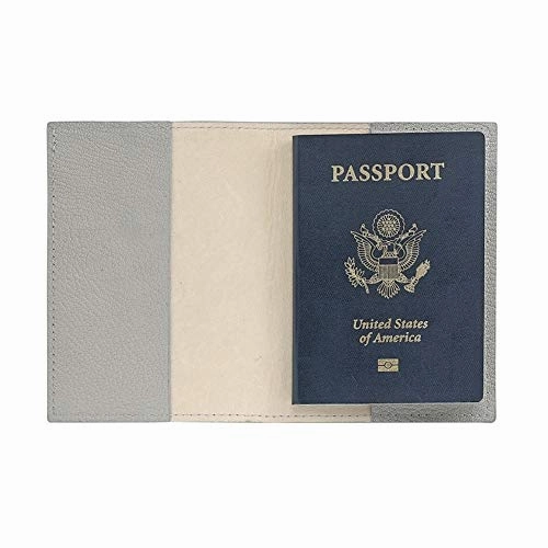 Graphic Image - Goatskin Leather - Passport Case & Luggage Tag - Light Grey