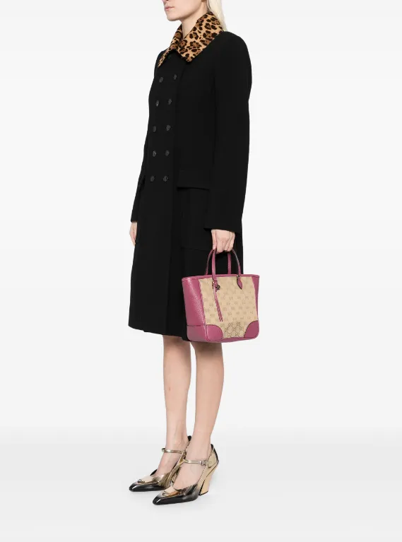 Gucci Beige & dusty rose original GG canvas Bree tote bag