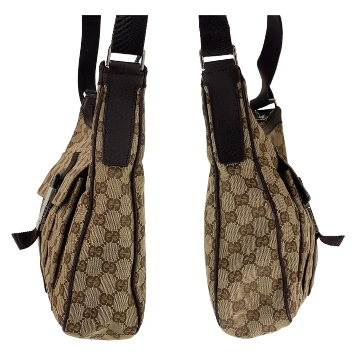 GUCCI Shoulder Bag 131211 GG canvas Beige SilverMetal Crossbody Shoulder Bag Messenger Bag Unisex mens Used