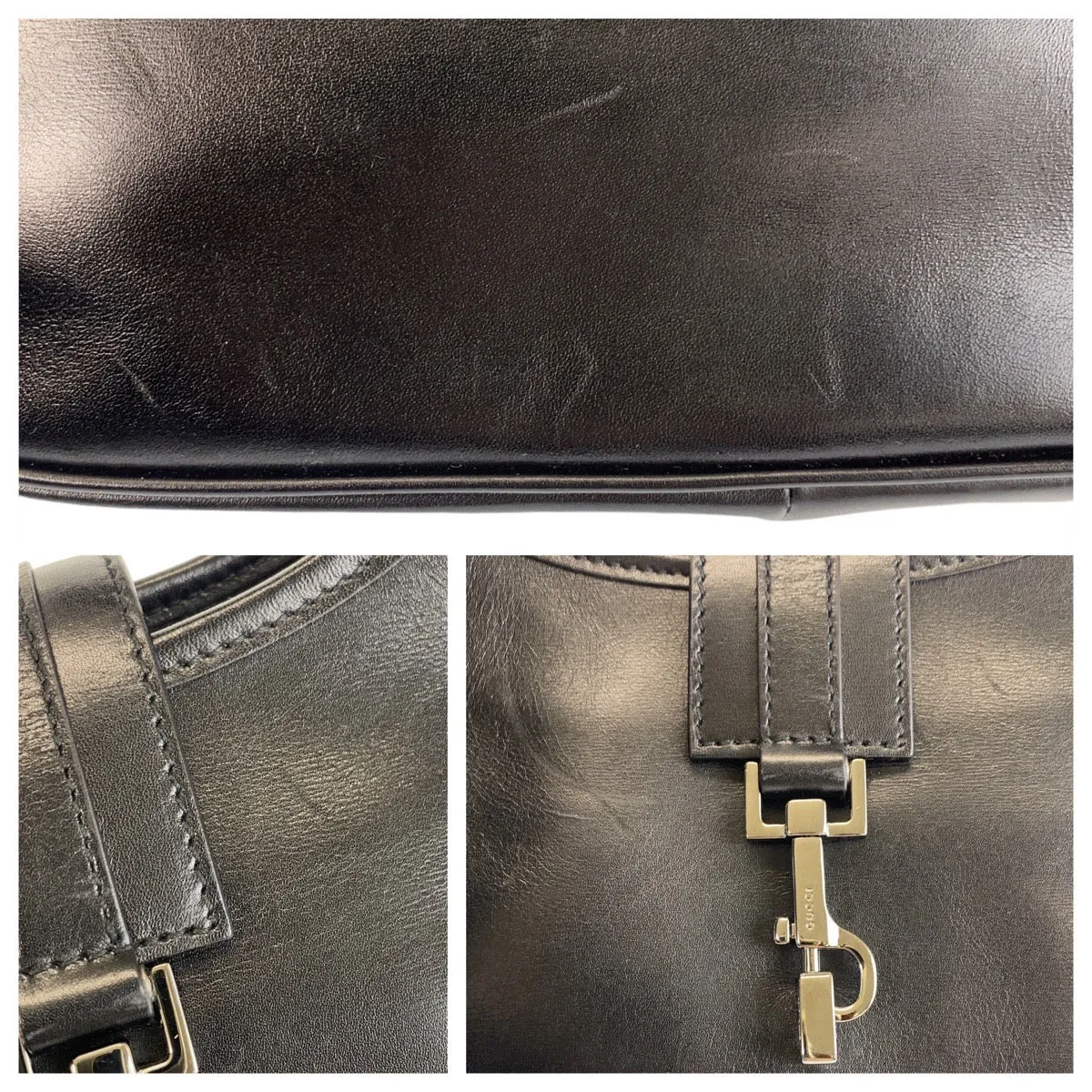 GUCCI Shoulder Bag 143747 leather Black black Women Used