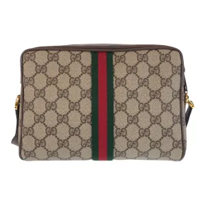 GUCCI Shoulder Bag 65 02 004 GG Supreme Canvas Brown Sherry Line Old Gucci