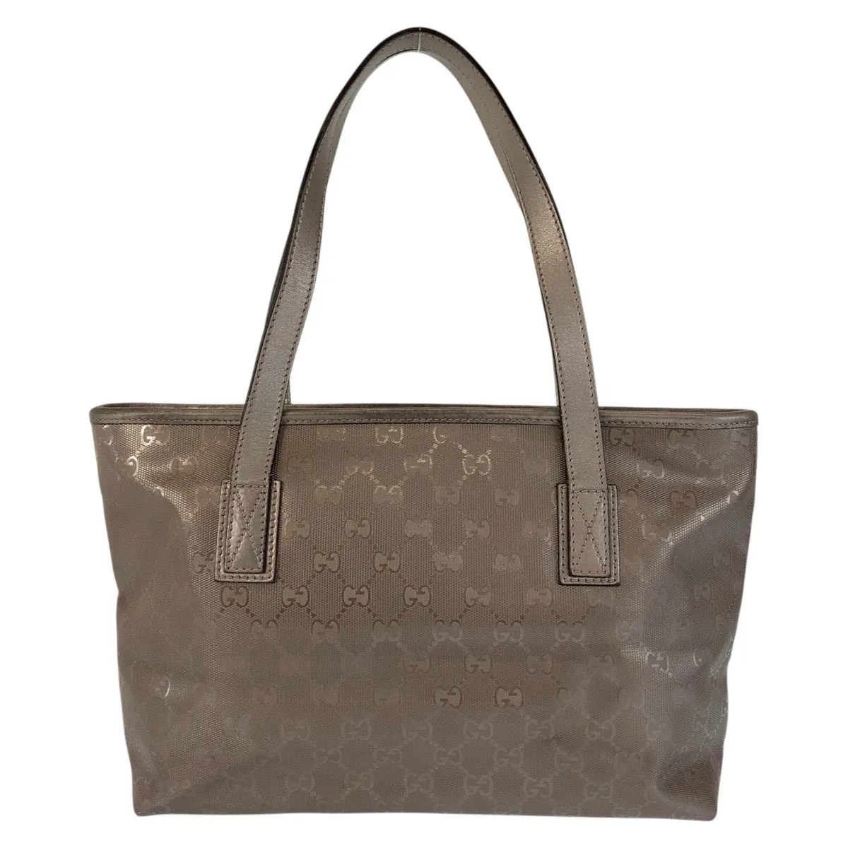 GUCCI Tote Bag 211138 PVC coated canvas, leather Bronze Metallic Brown Tote Bag Shoulder Bag GG implementation Women Used
