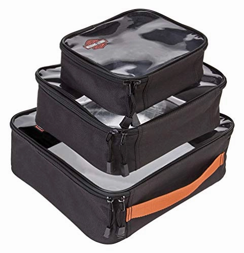 Harley Davidson Packing Cubes 3-pc Set, Rust/Clear