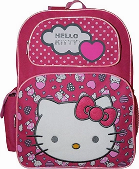 Hello Kitty Deluxe Embroidered 16" School Bag Backpack