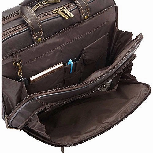 Heritage Colombian Leather Top Zip EZ-Scan 15.6" Computer Portfolio in Brown