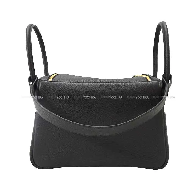 HERMES Shoulder bag Lindy 26 Noir (Black) Taurillon Clemence Gold HW Stamp