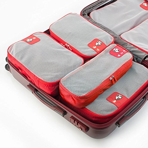 Heys Pack ID 3 pc Slim Packing Cube Set Black (Orange)