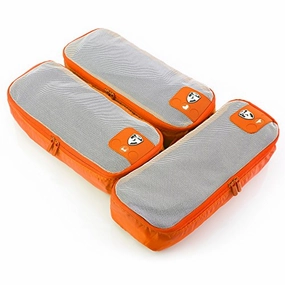 Heys Pack ID 3 pc Slim Packing Cube Set Black (Orange)