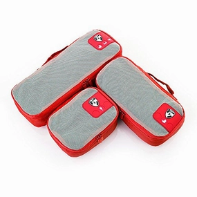 Heys Packid 3Pc Packing Cube Set Red