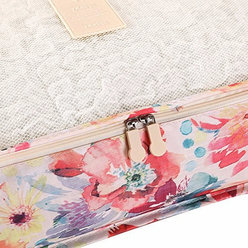 HiDay 7 Set Travel Organizer Bag System, 3 Packing Cubes   3 Pouches   1 Toiletry Organizer bag, Premium quality