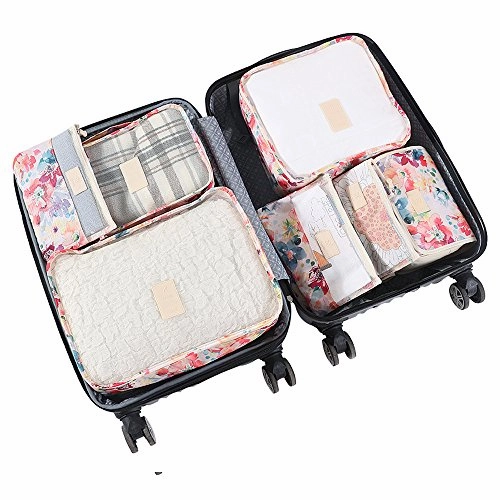 HiDay 7 Set Travel Organizer Bag System, 3 Packing Cubes   3 Pouches   1 Toiletry Organizer bag, Premium quality