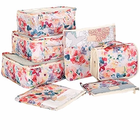 HiDay 7 Set Travel Organizer Bag System, 3 Packing Cubes   3 Pouches   1 Toiletry Organizer bag, Premium quality