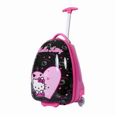 Hot Anime Girl Luggage Kids Rolling Suitcase Hello Kitty Cartoon 16/18 Inch Students Travel Trolley