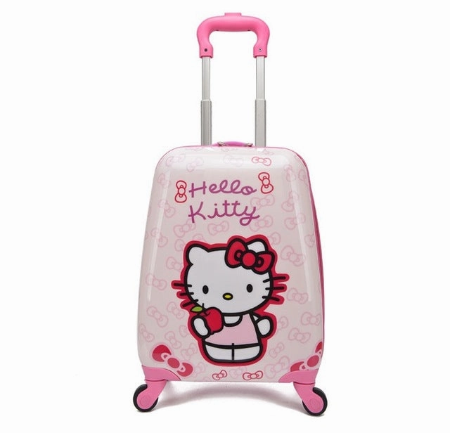 Hot Anime Girl Luggage Kids Rolling Suitcase Hello Kitty Cartoon 16/18 Inch Students Travel Trolley