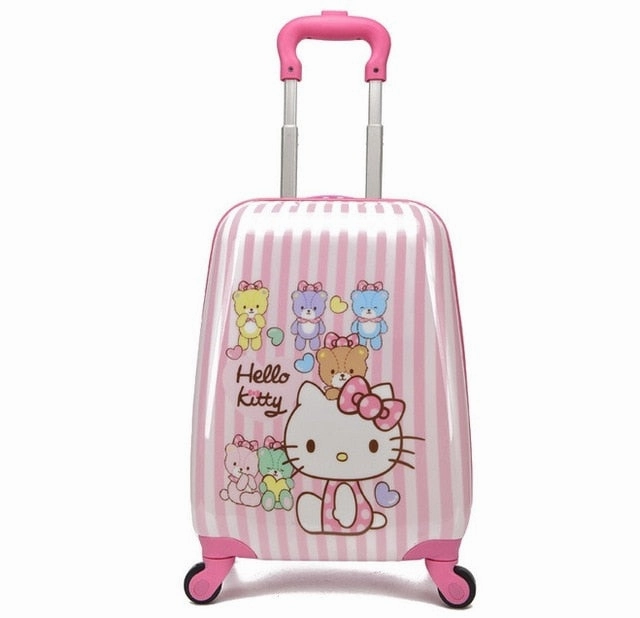 Hot Anime Girl Luggage Kids Rolling Suitcase Hello Kitty Cartoon 16/18 Inch Students Travel Trolley