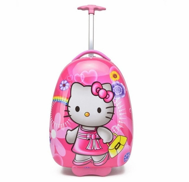Hot Anime Girl Luggage Kids Rolling Suitcase Hello Kitty Cartoon 16/18 Inch Students Travel Trolley