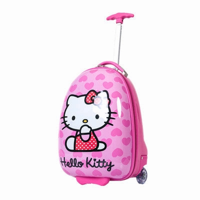 Hot Anime Girl Luggage Kids Rolling Suitcase Hello Kitty Cartoon 16/18 Inch Students Travel Trolley