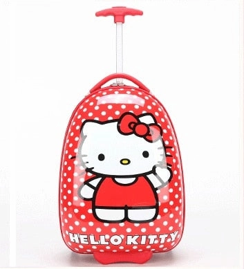 Hot Anime Girl Luggage Kids Rolling Suitcase Hello Kitty Cartoon 16/18 Inch Students Travel Trolley