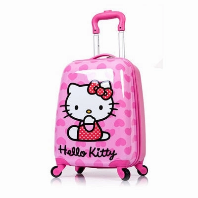 Hot Anime Girl Luggage Kids Rolling Suitcase Hello Kitty Cartoon 16/18 Inch Students Travel Trolley